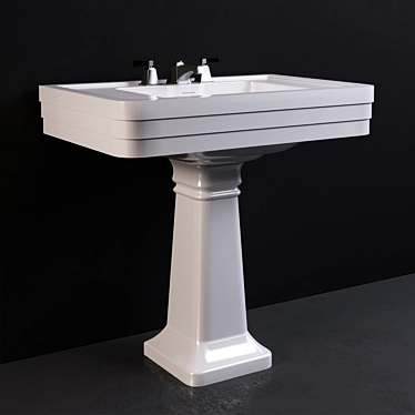 Elegant NOBEL Basin with Pedestal 3D model image 1 