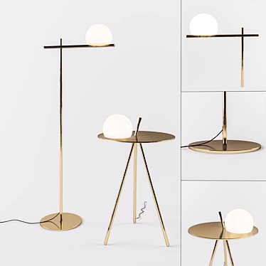 Elegant Circ Estiluz Floorlamp 3D model image 1 