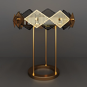 Brass Geometric Table Lamp 3D model image 1 