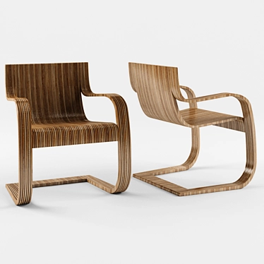 Sleek Streamline Lounge Chair 3D model image 1 