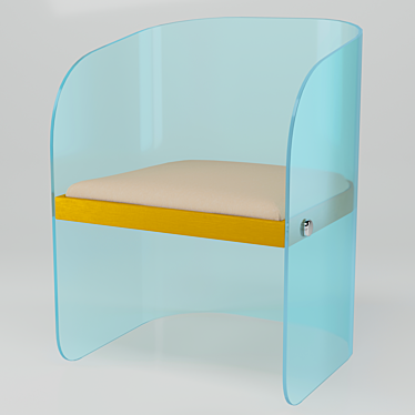 Title: Sleek Glass Chair 3D model image 1 