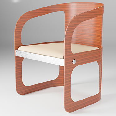 Modern Wood Chair 3D model image 1 