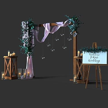 Elegant Bliss Wedding Décor 3D model image 1 