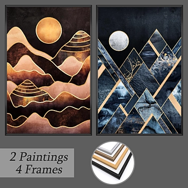 Contemporary Wall Art Set 3D model image 1 