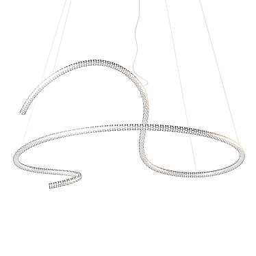 Suspended Light with Curved Exoskeleton 3D model image 1 