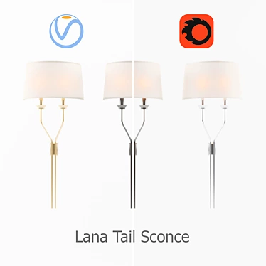 Lana Tail Sconce: Elegant Illumination 3D model image 1 