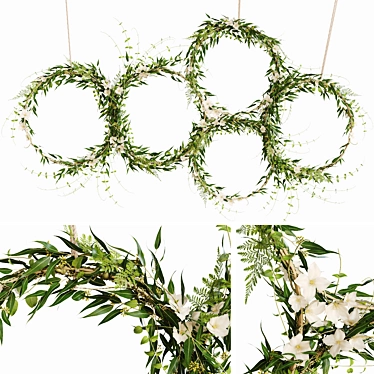 Lush Green Wreaths: Perfect Home Decor 3D model image 1 