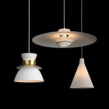 Artek Vintage Pendant Lamp Set - TW002, U336, JL341 3D model image 1 