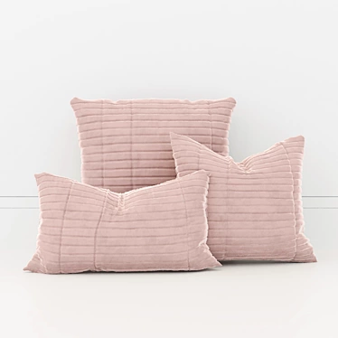 3D Model Cushions Set with Realistic Textures 3D model image 1 