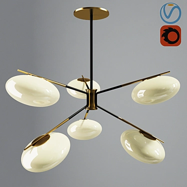 Title: Sleek LED Ceiling Lamp 3D model image 1 