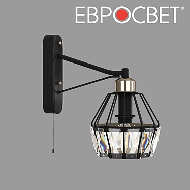 Loft Style Eurosvet Lord Wall Sconce with Crystal Shade 3D model image 1 