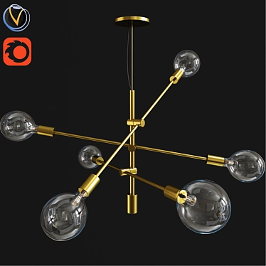 Elegant 3D Chandelier - Ready for Use 3D model image 1 