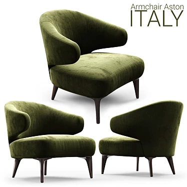 Minotti Aston Armchair in Olive 3D model image 1 