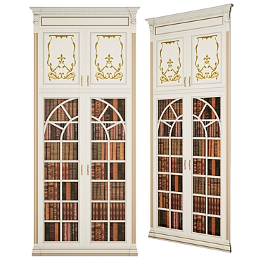 Vintage Elegance Bookshelf 3D model image 1 