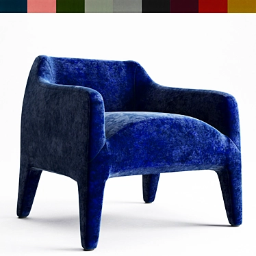 Kelly Armchair: Stylish Comfort with Customizable Colors 3D model image 1 
