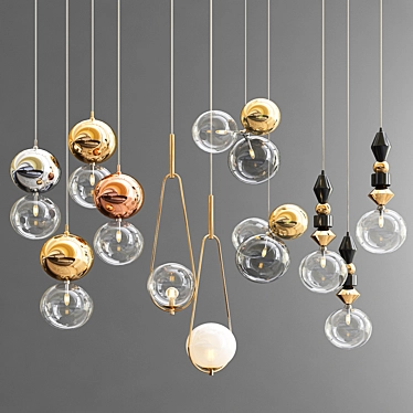 Exclusive Quad Pendant Lights 3D model image 1 