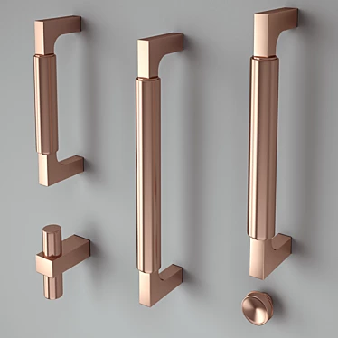 Copper Handle Collection 3D model image 1 