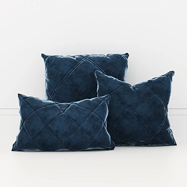 LMM Quilted Cushion Set: Detailed 3D Model with Realistic Corona Shaders 3D model image 1 