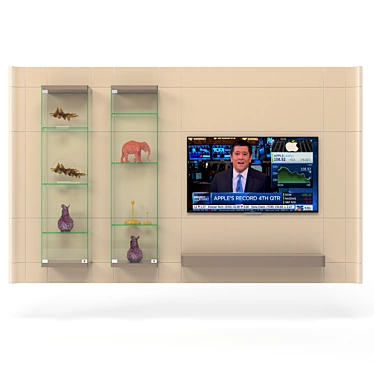 Sleek Glass Display TV Stand 3D model image 1 