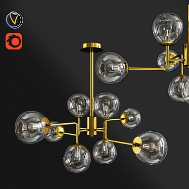 Maytoni Four-Rod Pendant Lamp 3D model image 1 