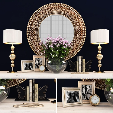 Elegant Set of 31 Decorative Items 3D model image 1 