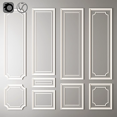 Elegant Scrollwork Decorative molding 3D model image 1 