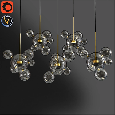 Modern Bubble LED Pendant Lamp 3D model image 1 