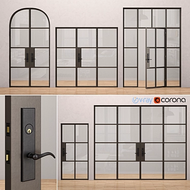 Rehme 2 Steel Doors: Stylish and Durable 3D model image 1 