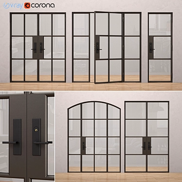 Sleek Steel Doors: Rehme 3 3D model image 1 