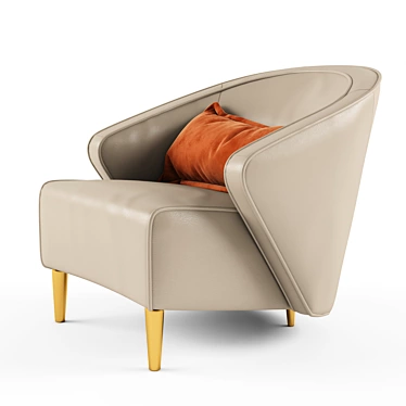 WAVE Leather Armchair: Elegant & Enveloping 3D model image 1 