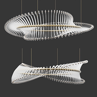 Chrysalis Ribbed Pendant Light 3D model image 1 