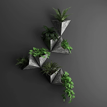 Leafy Hang Wall Planter 3D model image 1 