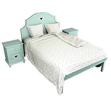 Adelina Bed: Sleek and Stylish 125x135x195cm 3D model image 1 