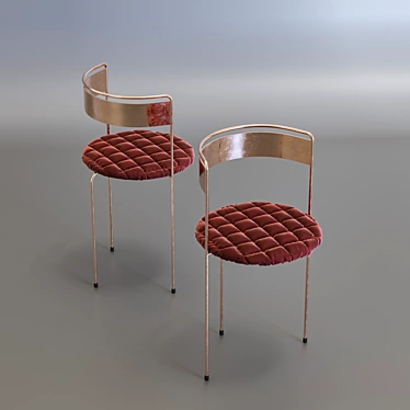Modern Minimalist Velvet Chair 3D model image 1 