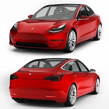 Revolutionary Tesla Model 3 3D model image 1 