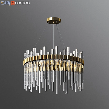 Elegant Orion Glass Crystal Chandelier 3D model image 1 