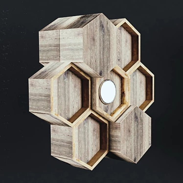 Customizable Wood Wall Light 3D model image 1 