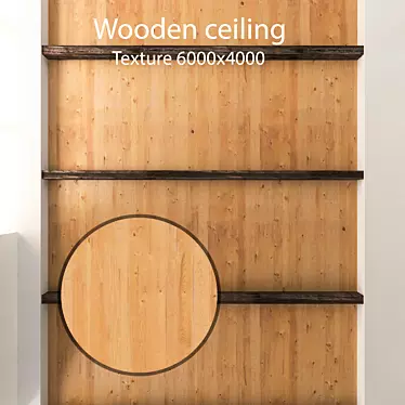 Wooden Ceiling Beams 18: 6500mm Length, 4K Texture 3D model image 1 