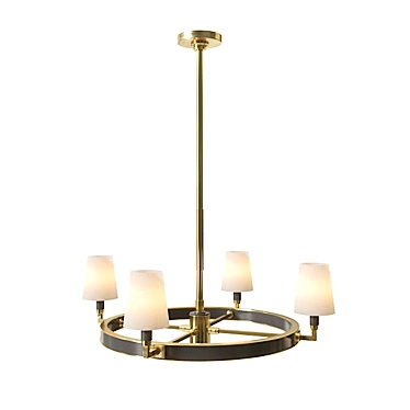 Modern Bronze Ring Chandelier 3D model image 1 