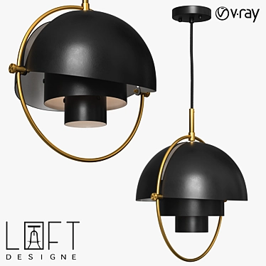 Industrial Metal Pendant Lamp | LoftDesigne 4652 Model 3D model image 1 