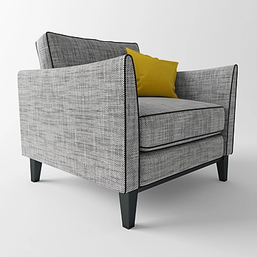 Sleek Grey Accent: Keston Armchair 3D model image 1 