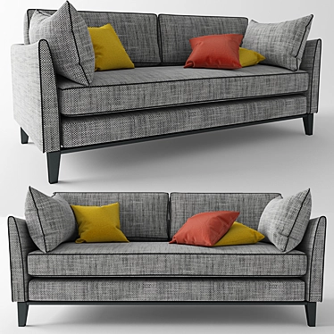 Modern Jet Grey Keston Sofa 3D model image 1 