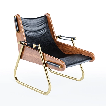 Modern Leather Lounge Chair 3D model image 1 