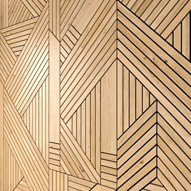 Sleek Wooden Wall Panel 3D model image 1 