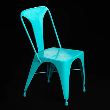 Turquoise Metal Chair MALIBU 3D model image 1 