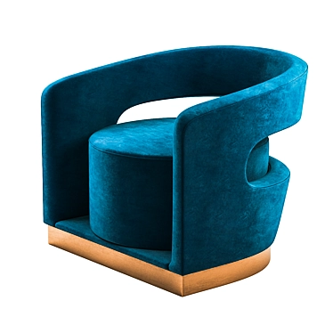 Elegant Velvet Accent Chair 3D model image 1 