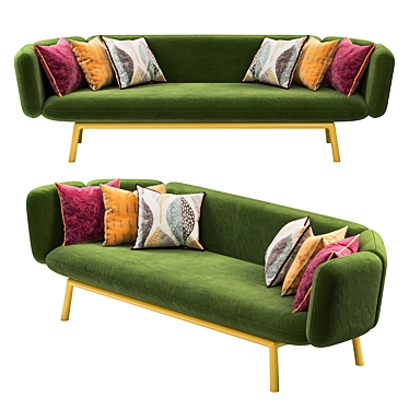 Sleek Modern 2.5 Sofa - Jules Wagemans 3D model image 1 