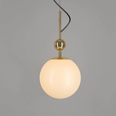 Solar Gold Pendant Lamp | Elegant Sphere Design 3D model image 1 