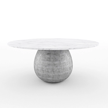 Crackle Finish Marble Round Table 3D model image 1 