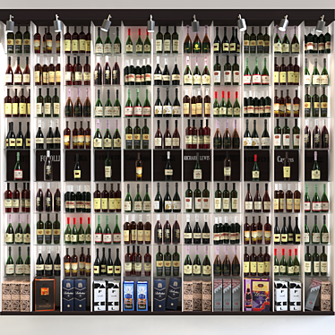 Deluxe Wine Cabinet Set: Alcohol, Wine, Sparkling, Brand 3D model image 1 